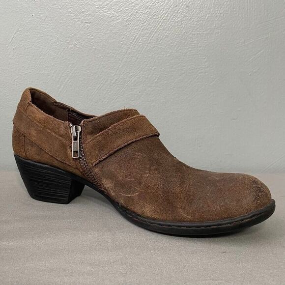 Born Size 9.5 Distressed Brown Harness Low Top Boots Western Cowgirl Boho Grunge - Picture 4 of 12